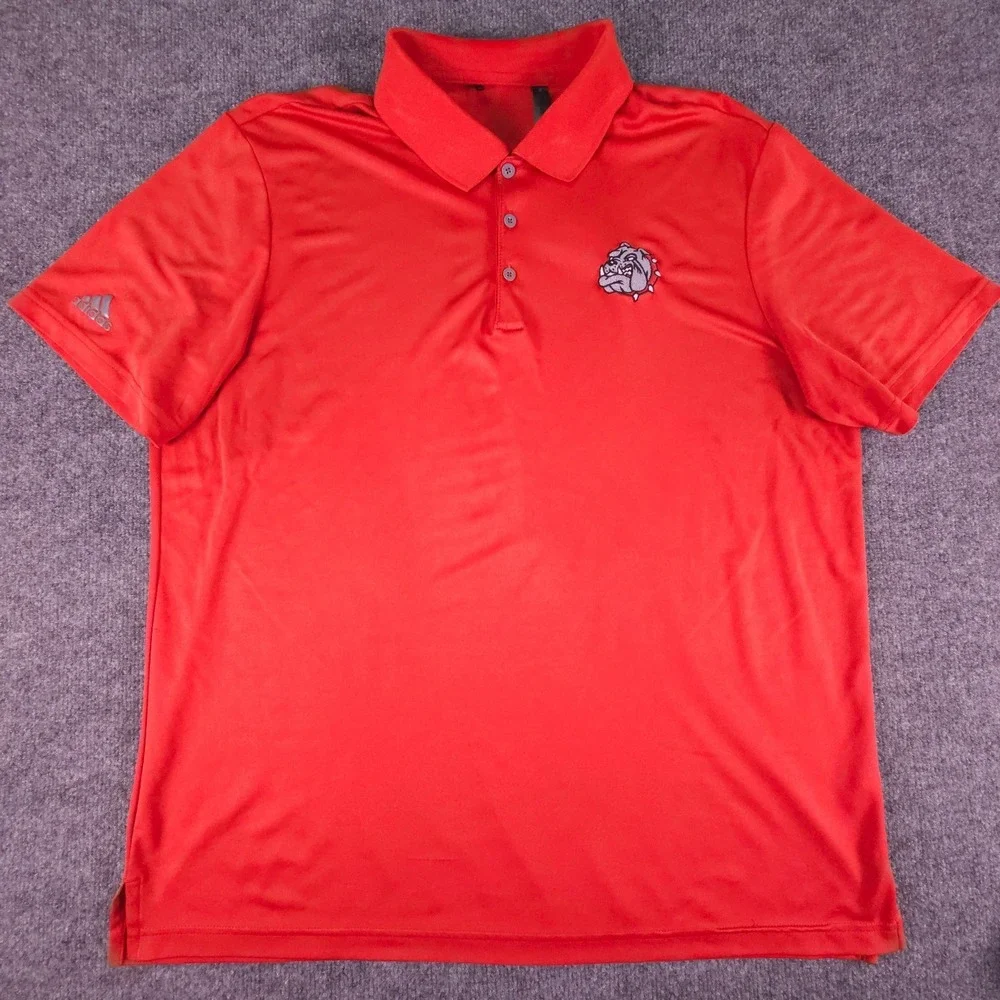 Bulldogs Polo Shirt Adidas Short Sleeve Red‎ Men's Size XL Activewear Outdoors